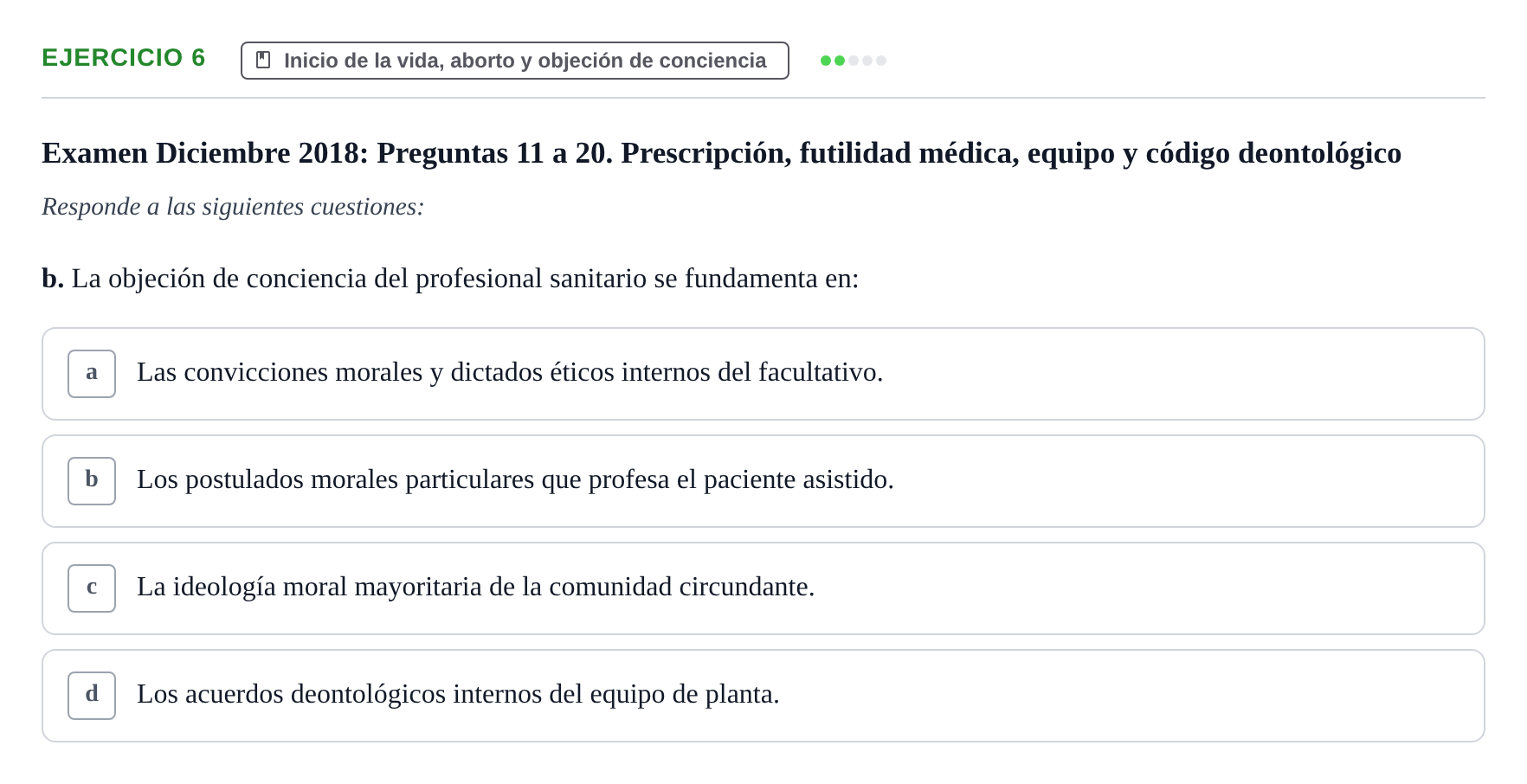 Enunciado: Ejercicio 6 - Inicio de la vida, aborto y objeción de conci… · Bases de Comunicación y Ética URV 2011