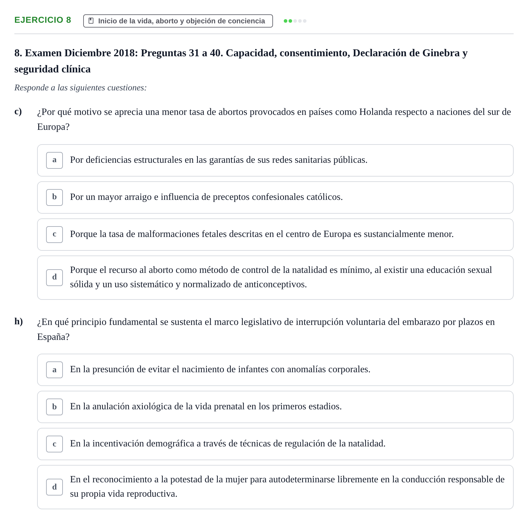 Enunciado: Ejercicio 8 - Inicio de la vida, aborto y objeción de conci… · Bases de Comunicación y Ética URV 2011