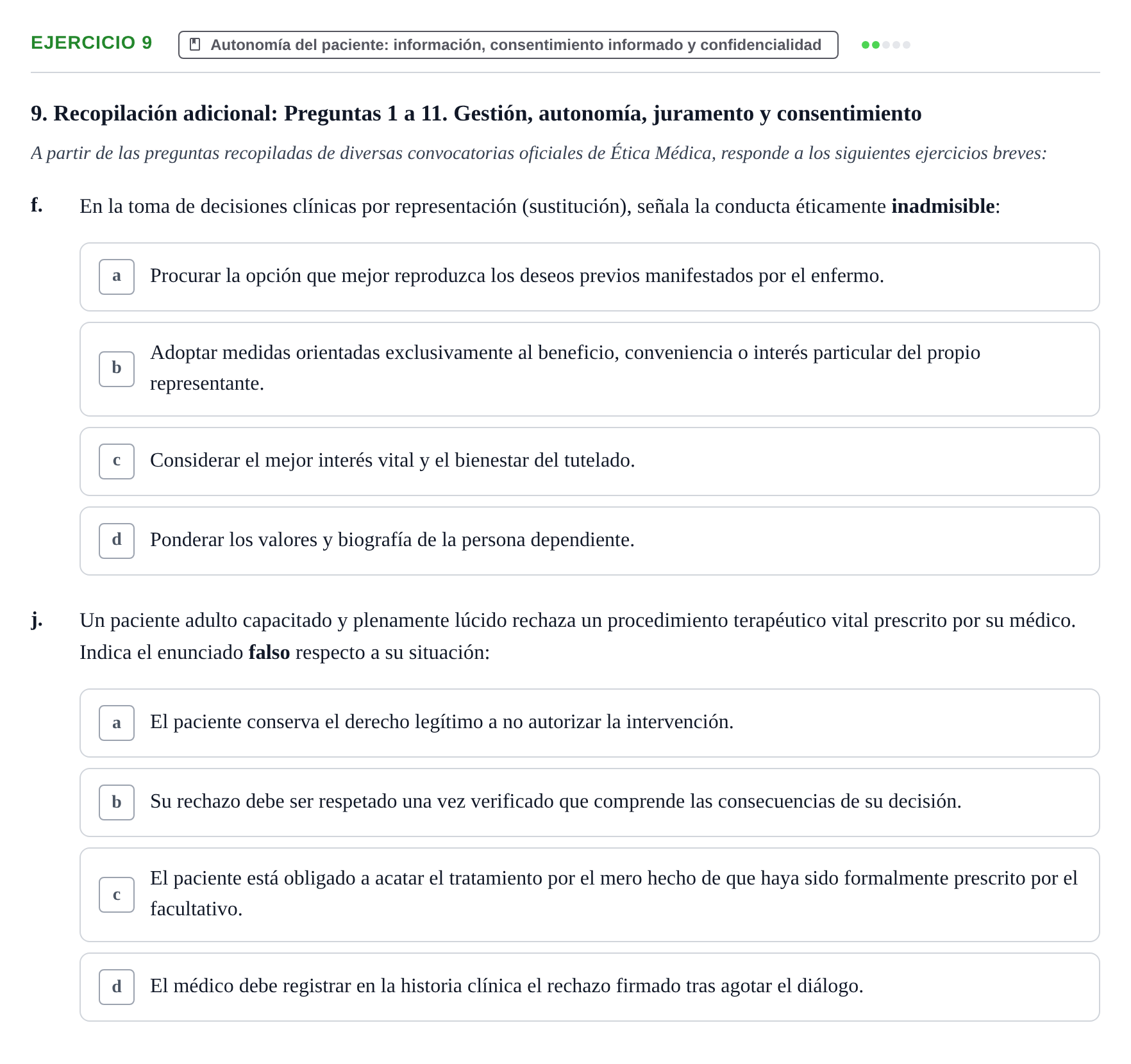 Enunciado: Ejercicio 9 - Autonomía del paciente: información, consenti… · Bases de Comunicación y Ética URV 2011