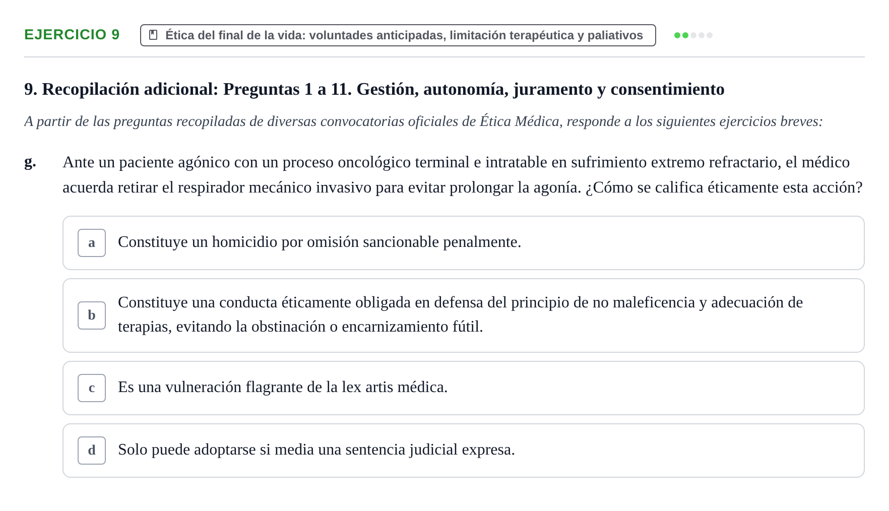 Enunciado: Ejercicio 9 - Ética del final de la vida: voluntades antici… · Bases de Comunicación y Ética URV 2011