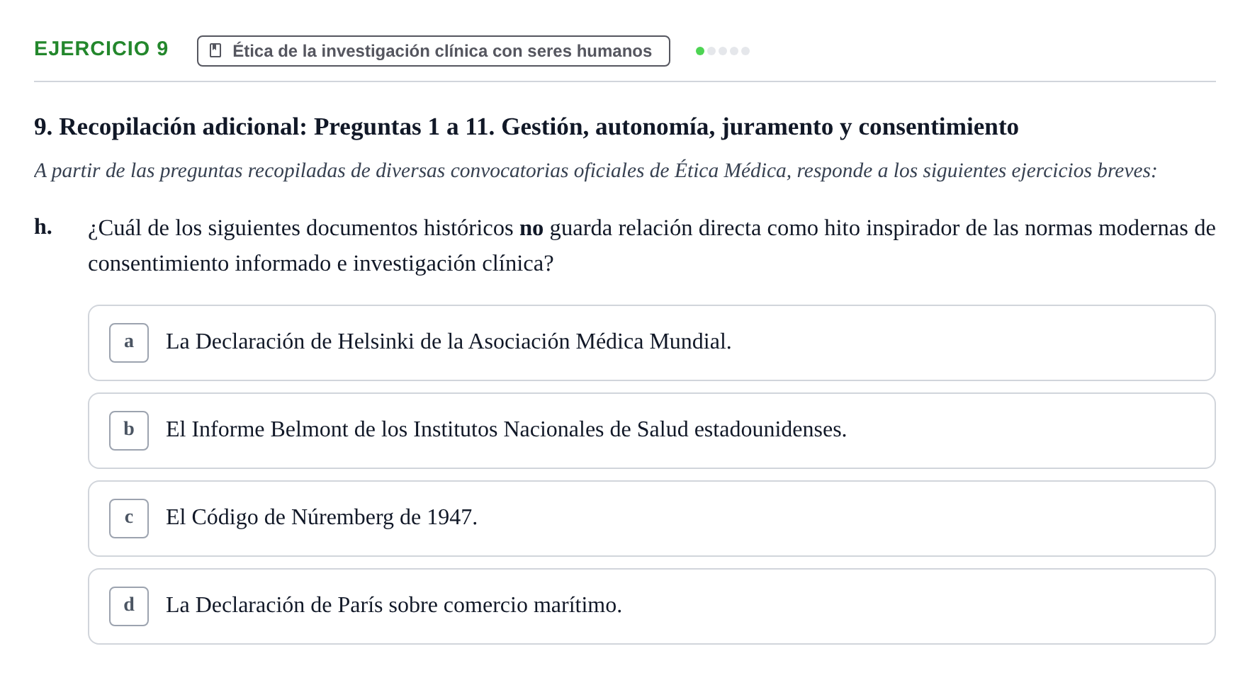 Enunciado: Ejercicio 9 - Ética de la investigación clínica con seres h… · Bases de Comunicación y Ética URV 2011
