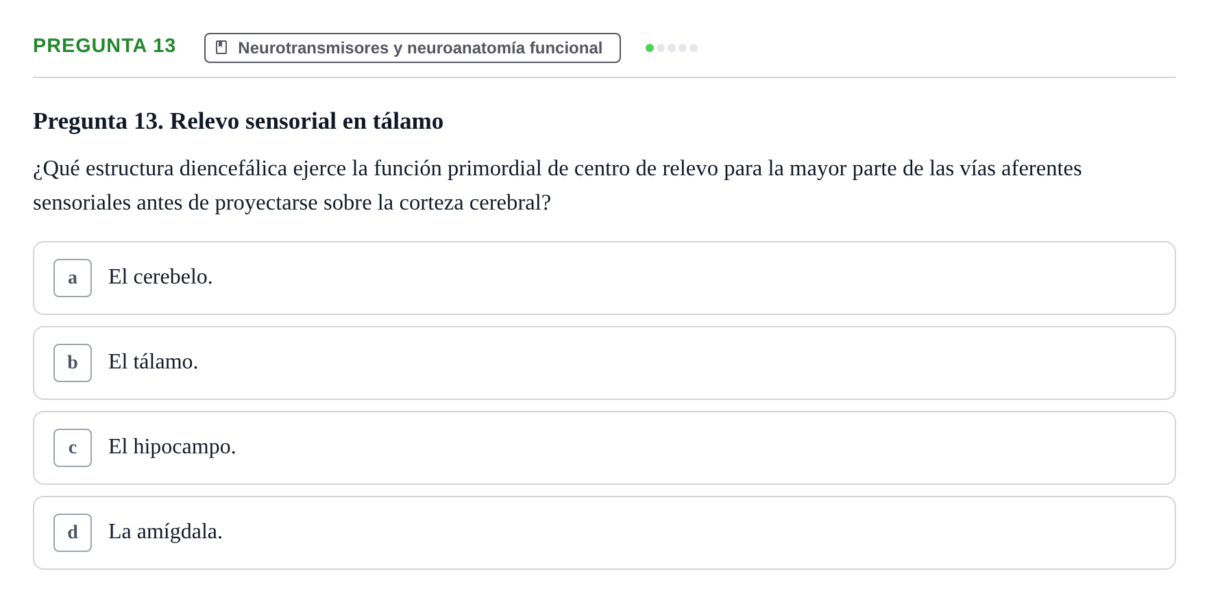 Enunciado: Pregunta 13