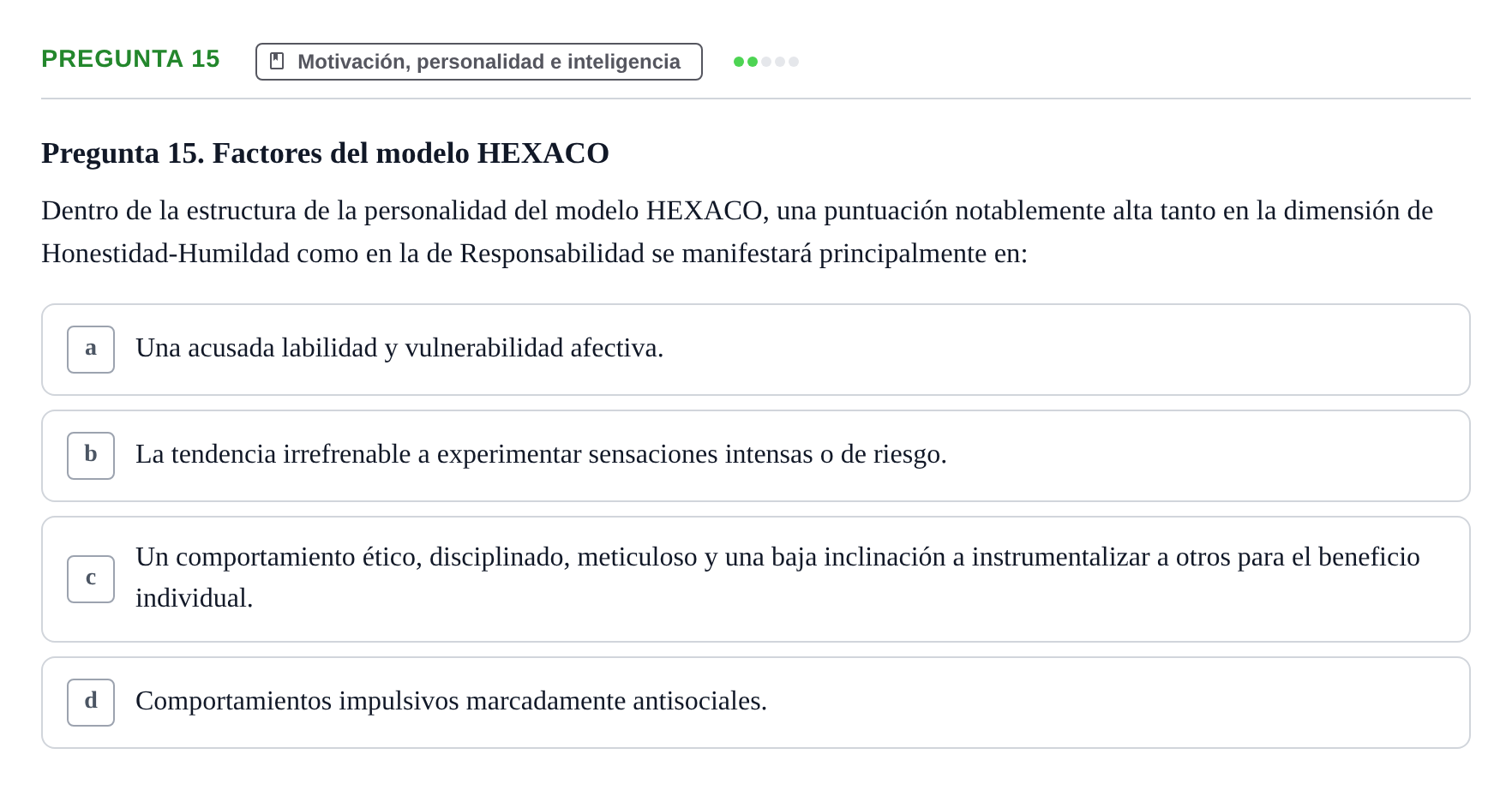 Enunciado: Pregunta 15