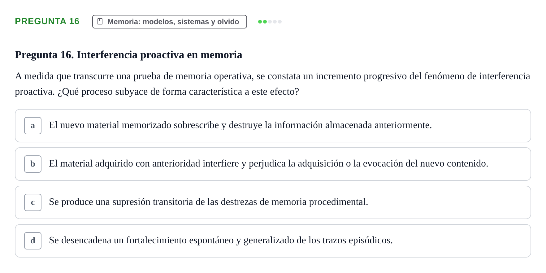Enunciado: Pregunta 16