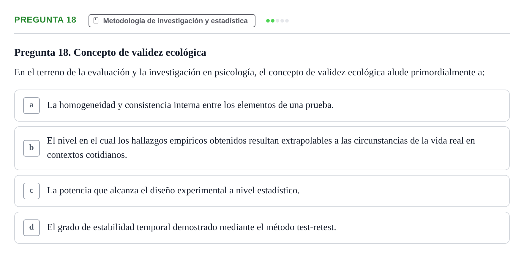 Enunciado: Pregunta 18