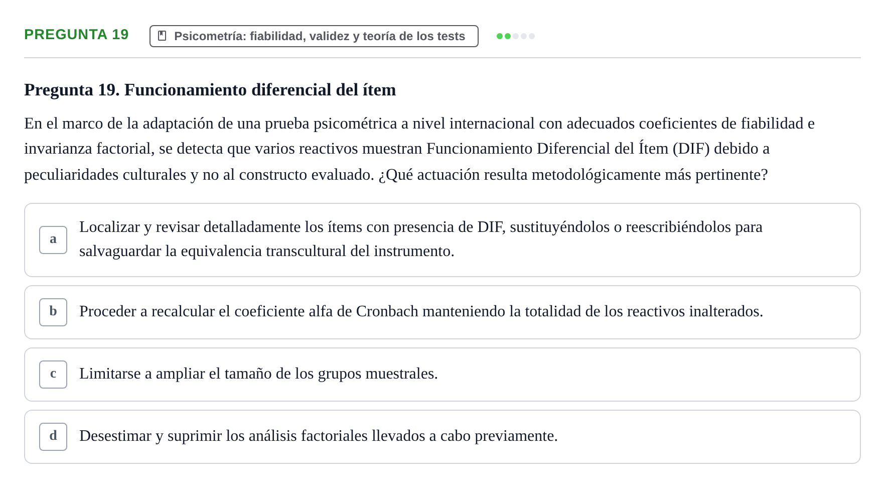 Enunciado: Pregunta 19