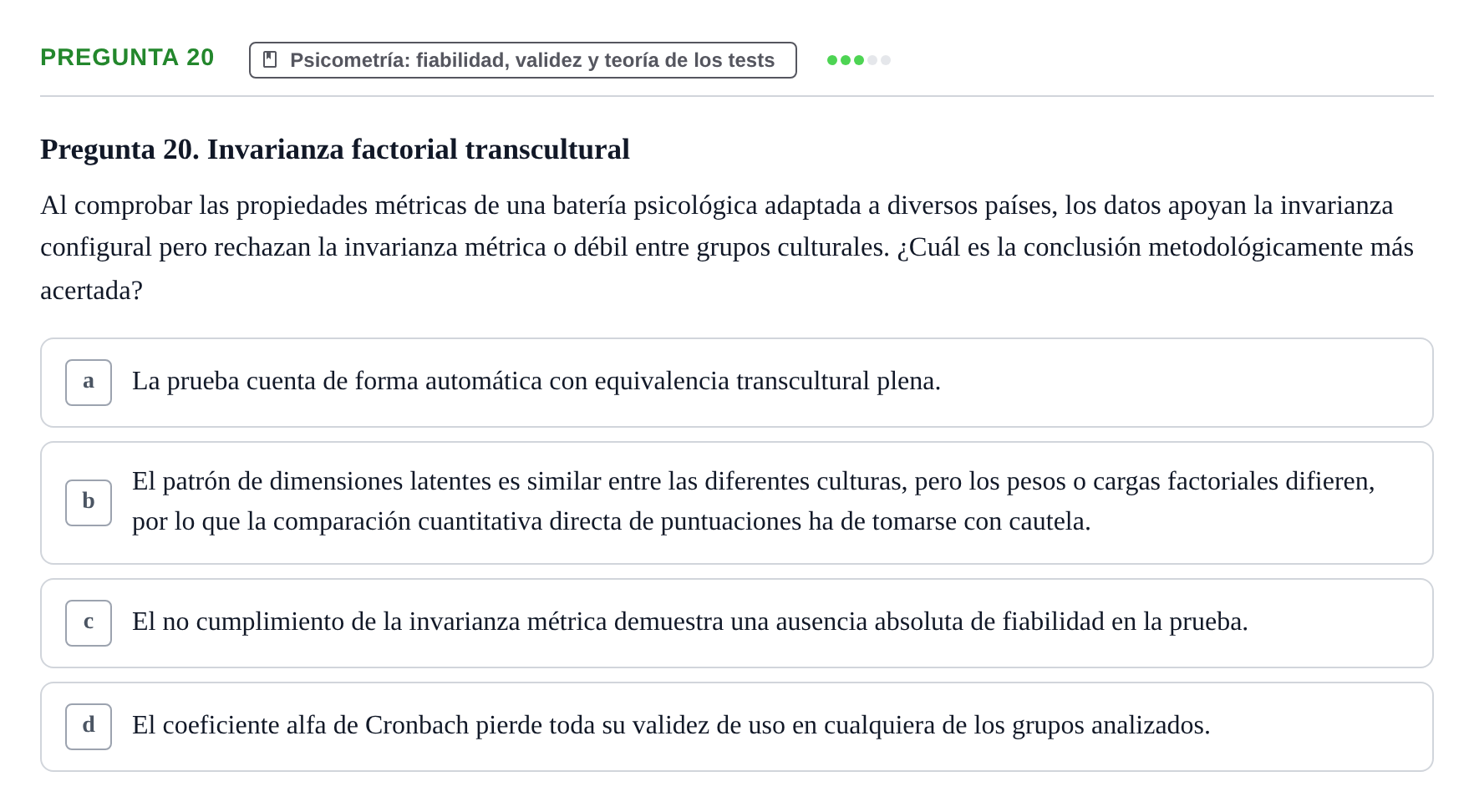 Enunciado: Pregunta 20