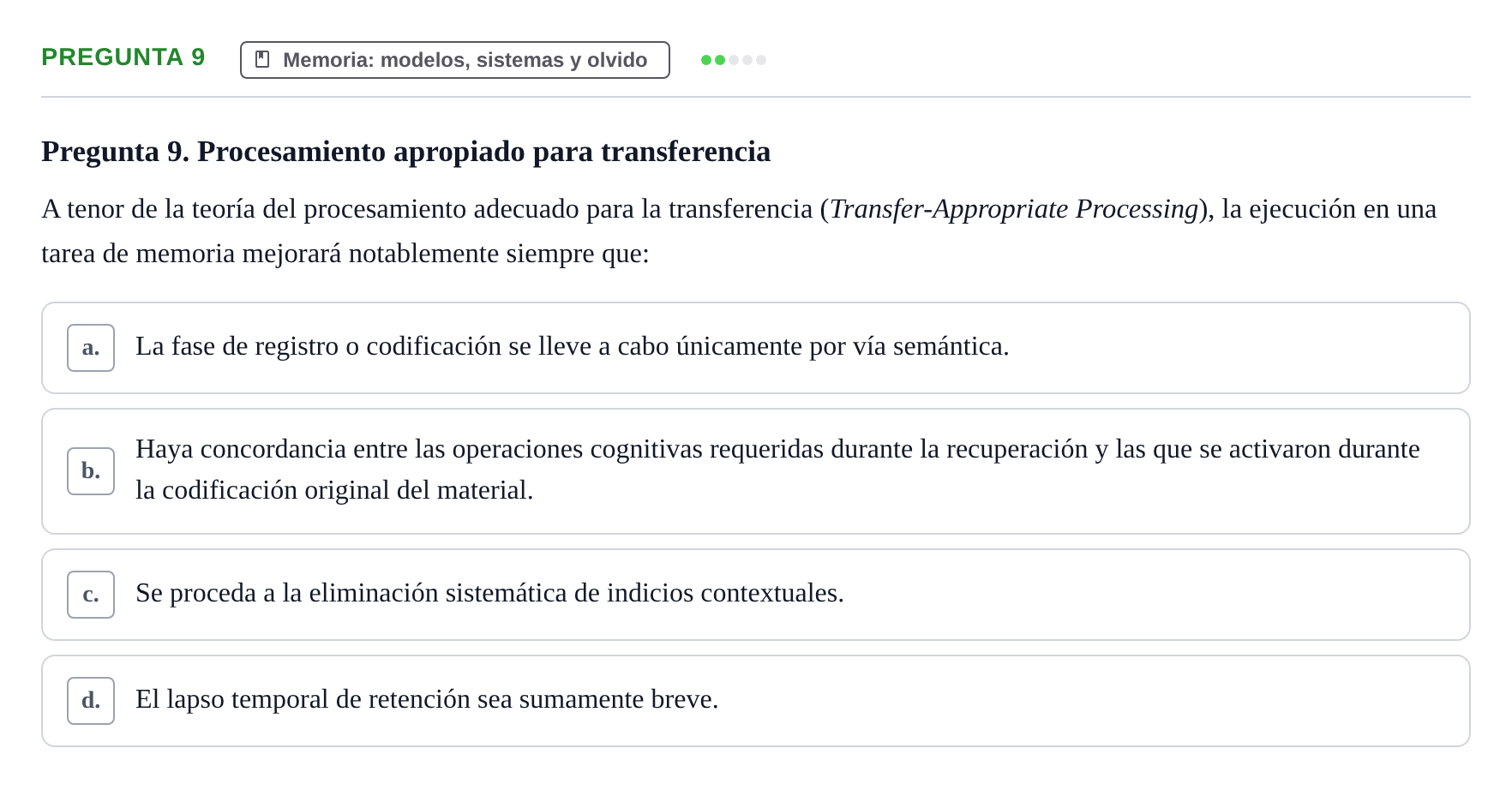 Enunciado: Pregunta 9