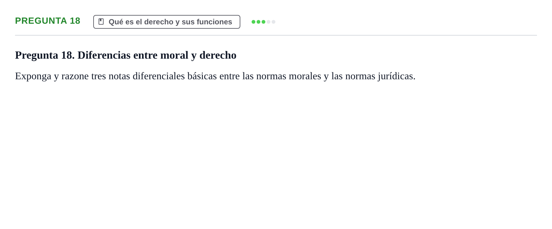 Enunciado: Pregunta 18 · Fundamentos del Derecho UB 2022