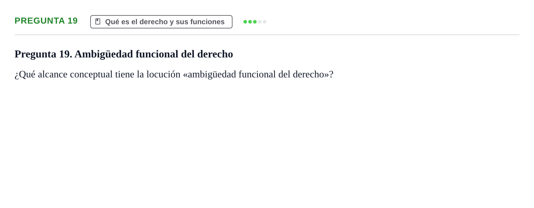 Enunciado: Pregunta 19 · Fundamentos del Derecho UB 2022