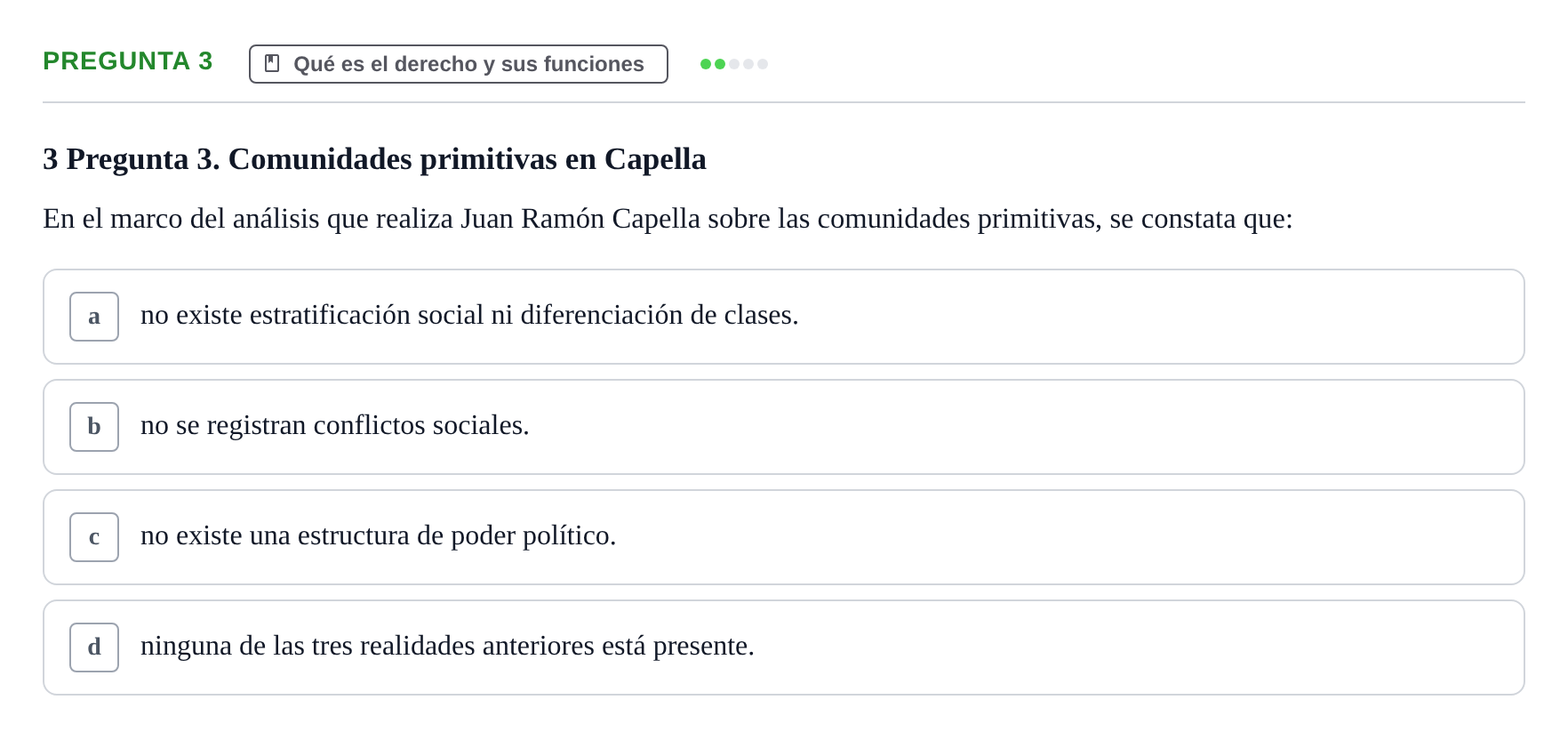 Enunciado: Pregunta 3 · Fundamentos del Derecho UB 2022