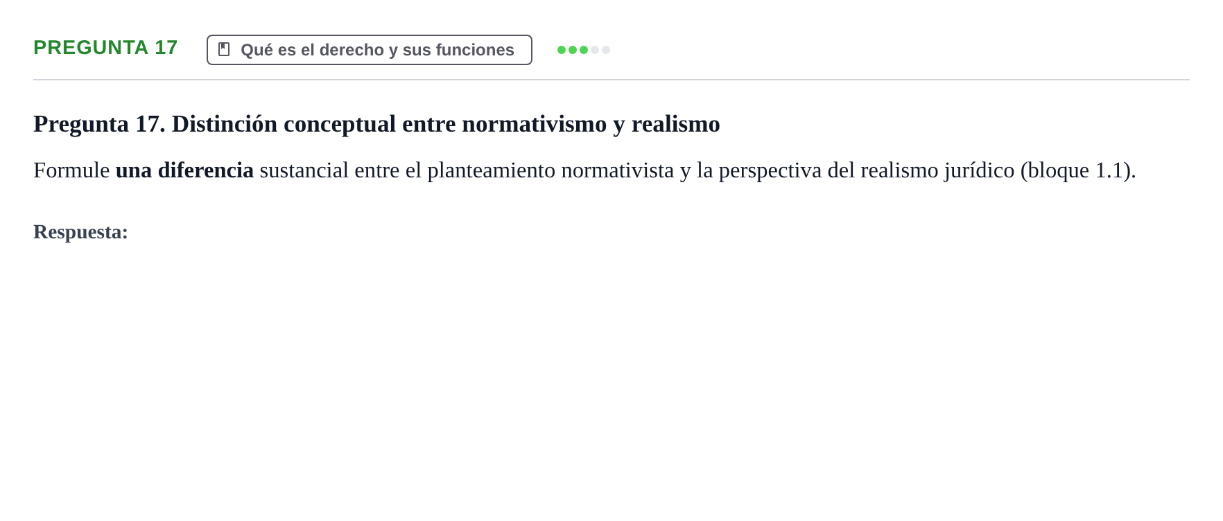 Enunciado: Pregunta 17 · Fundamentos del Derecho UB 2023