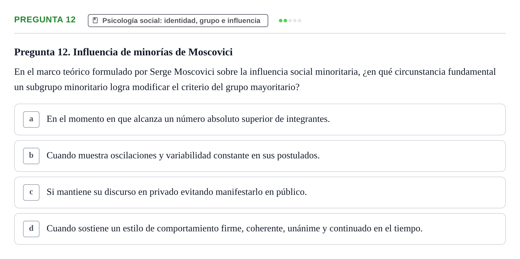 Enunciado: Pregunta 12