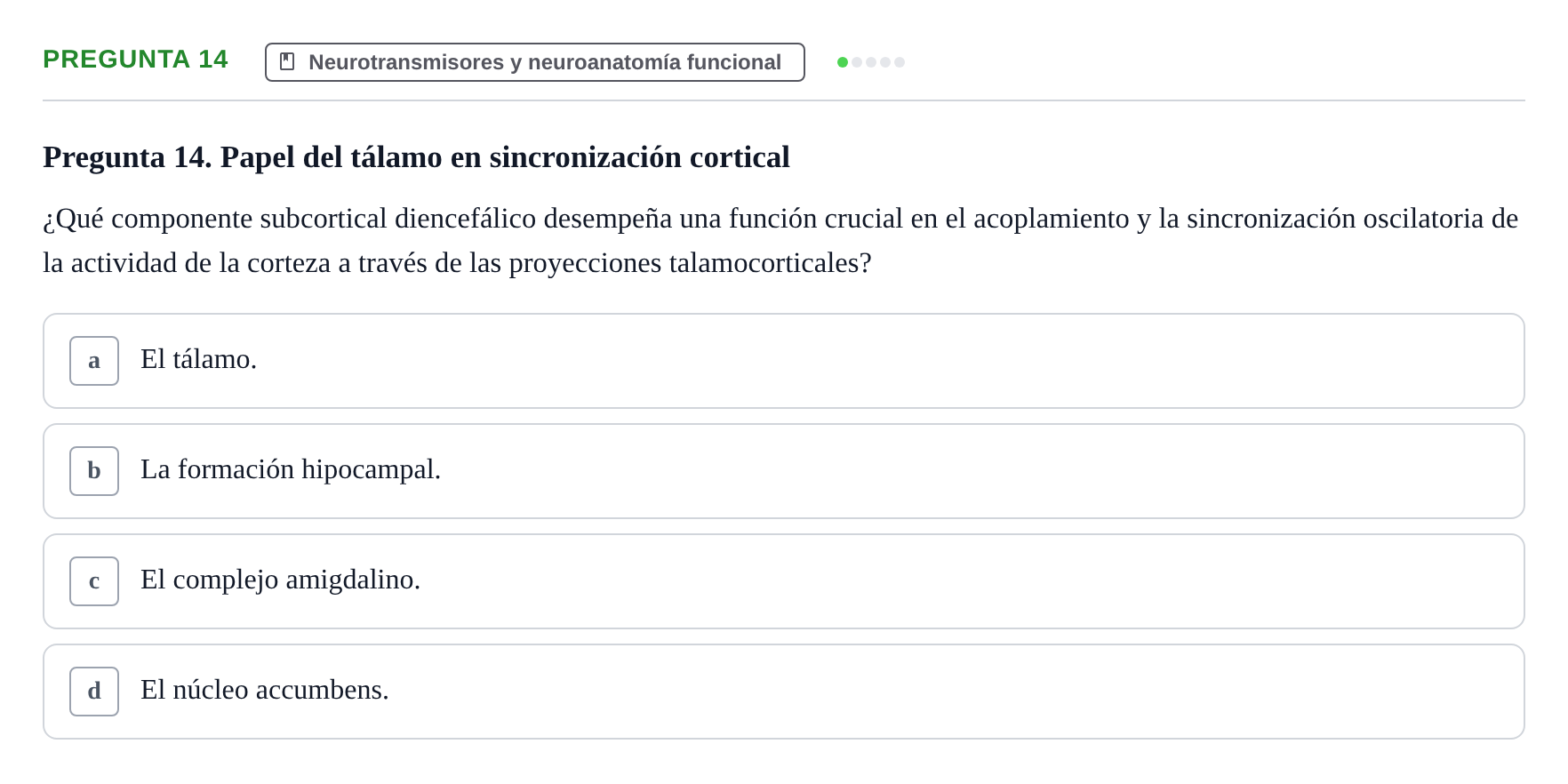 Enunciado: Pregunta 14