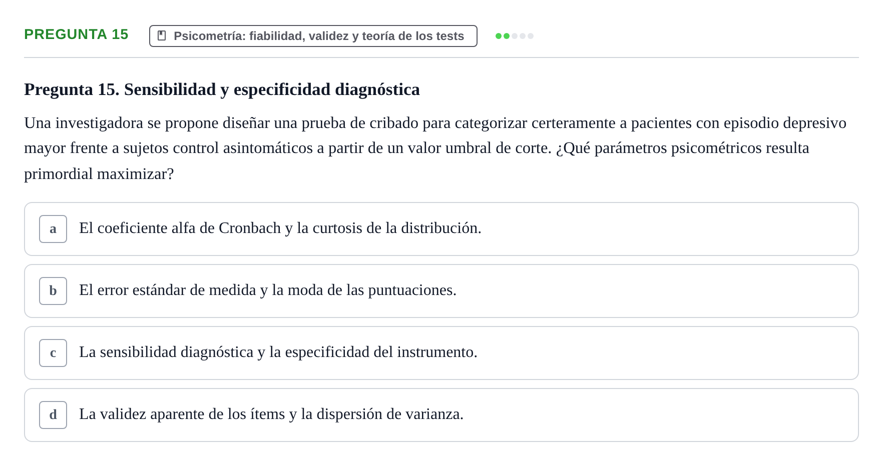 Enunciado: Pregunta 15