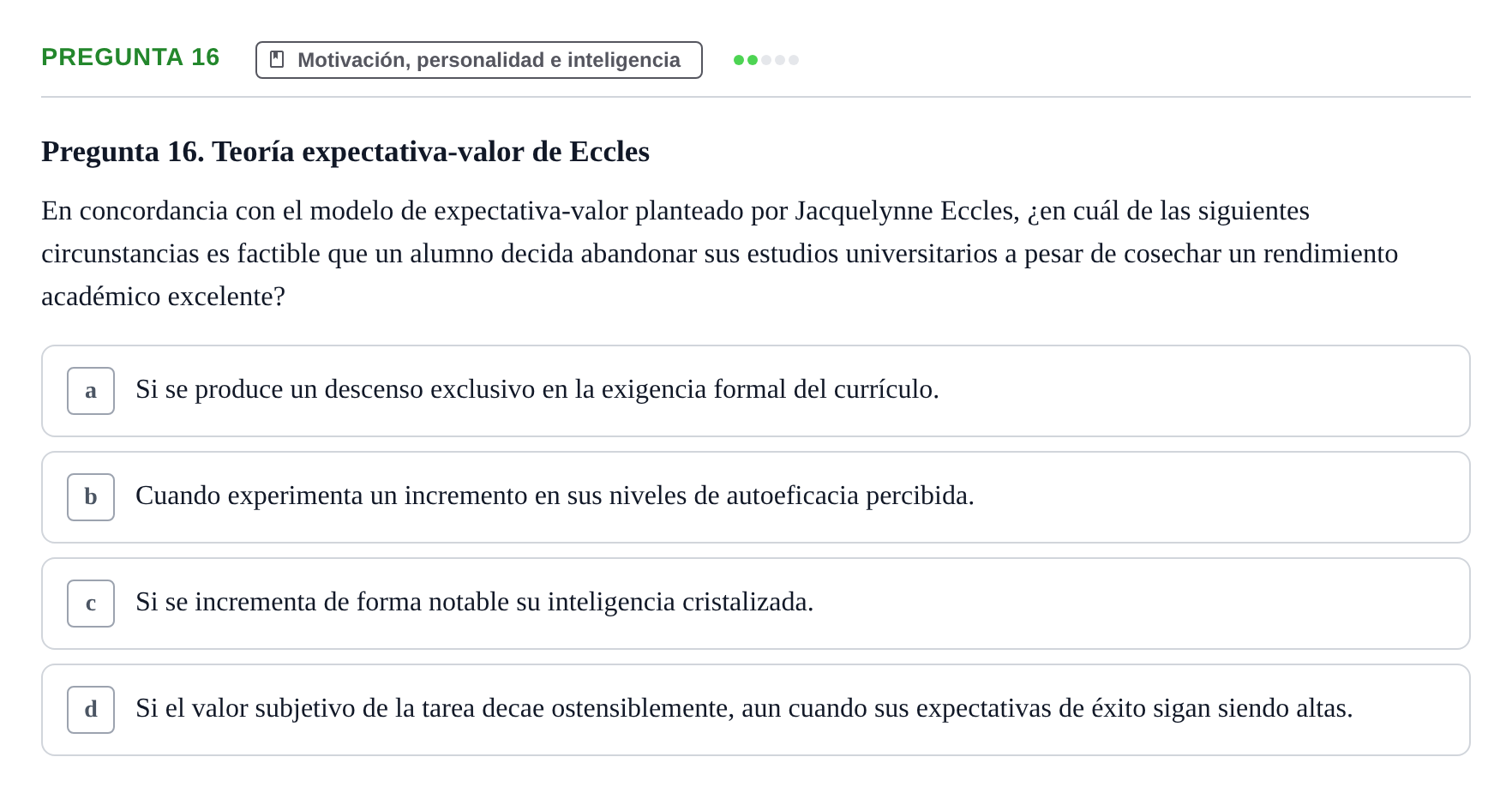 Enunciado: Pregunta 16