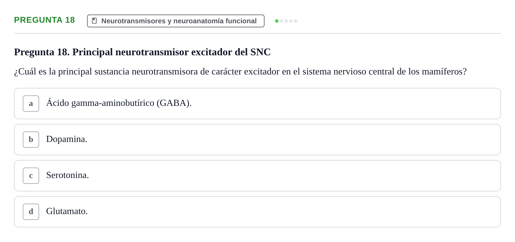 Enunciado: Pregunta 18