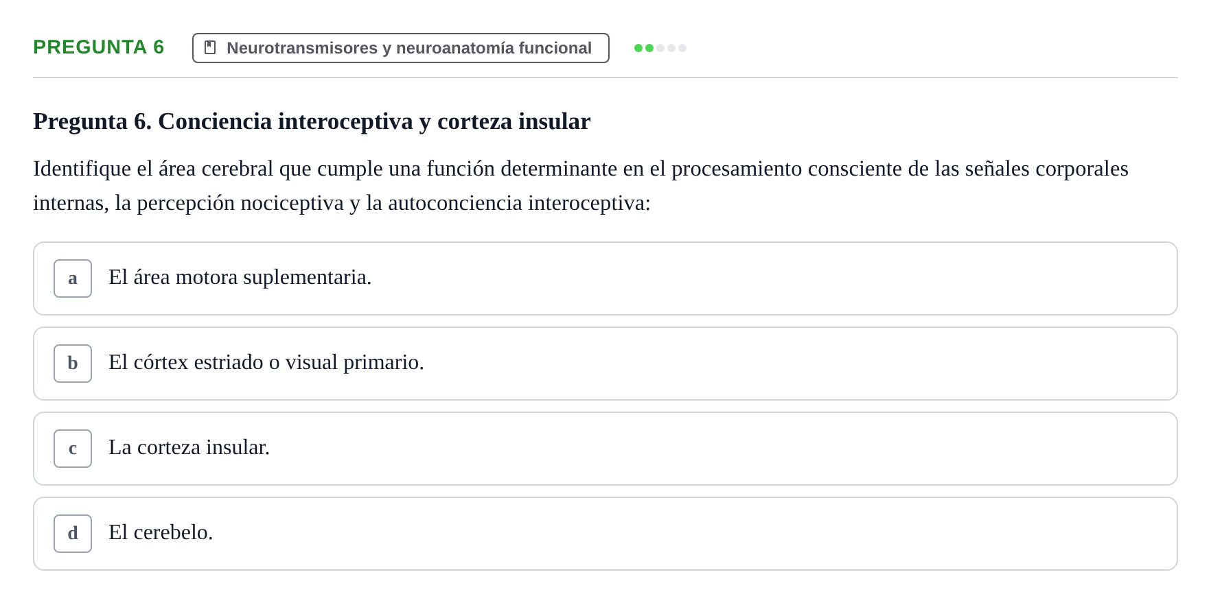 Enunciado: Pregunta 6