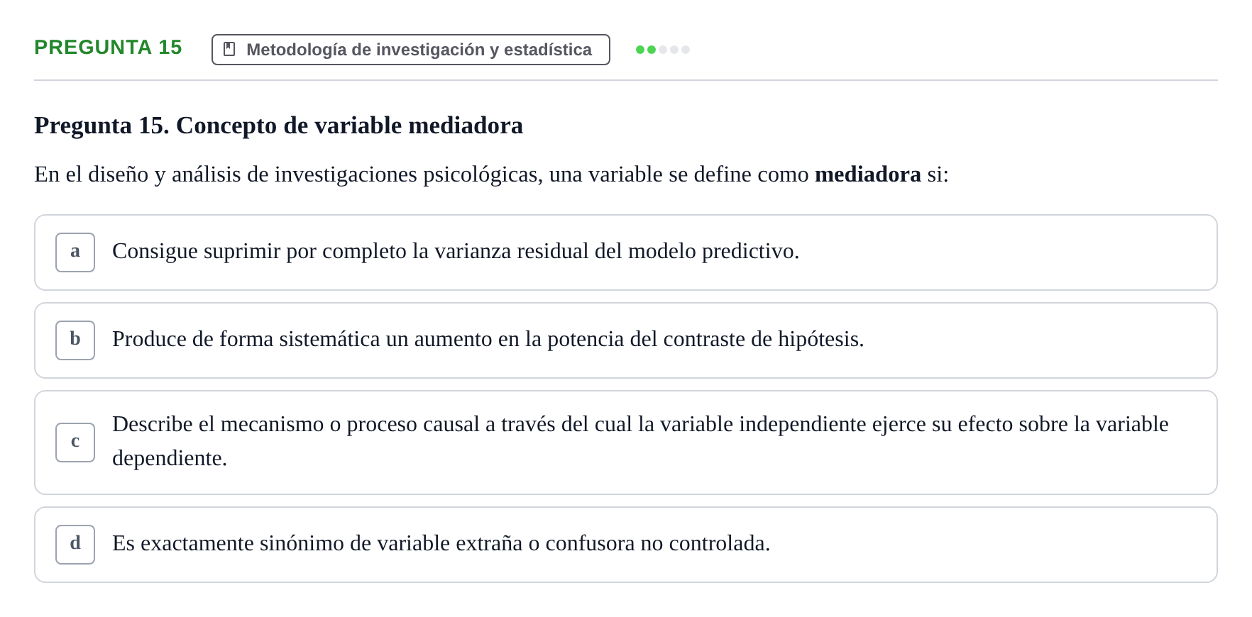Enunciado: Pregunta 15