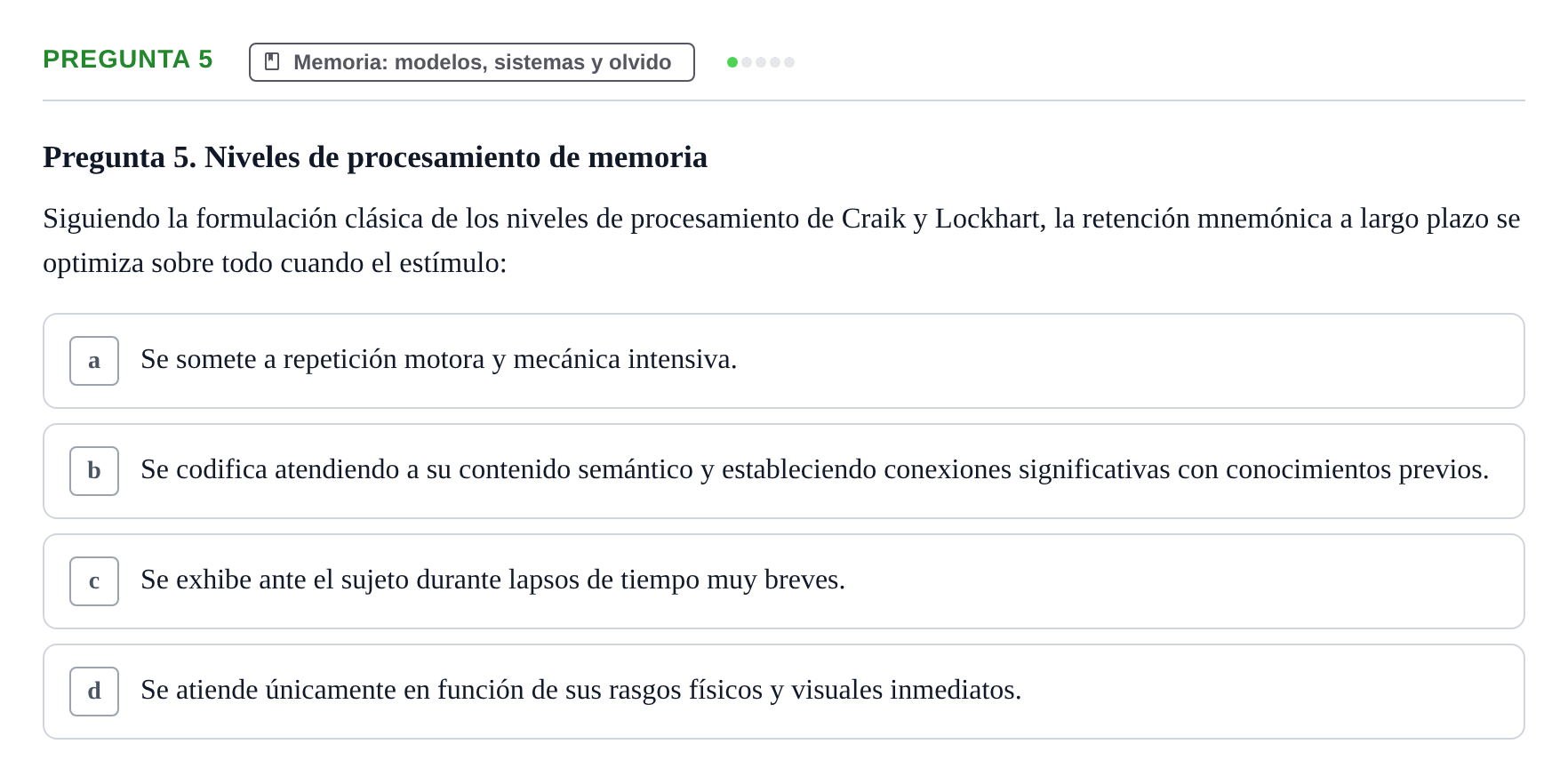 Enunciado: Pregunta 5