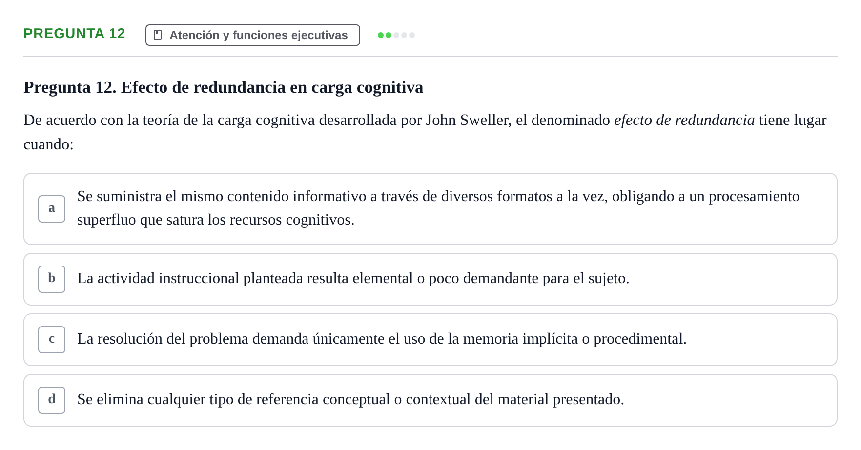 Enunciado: Pregunta 12