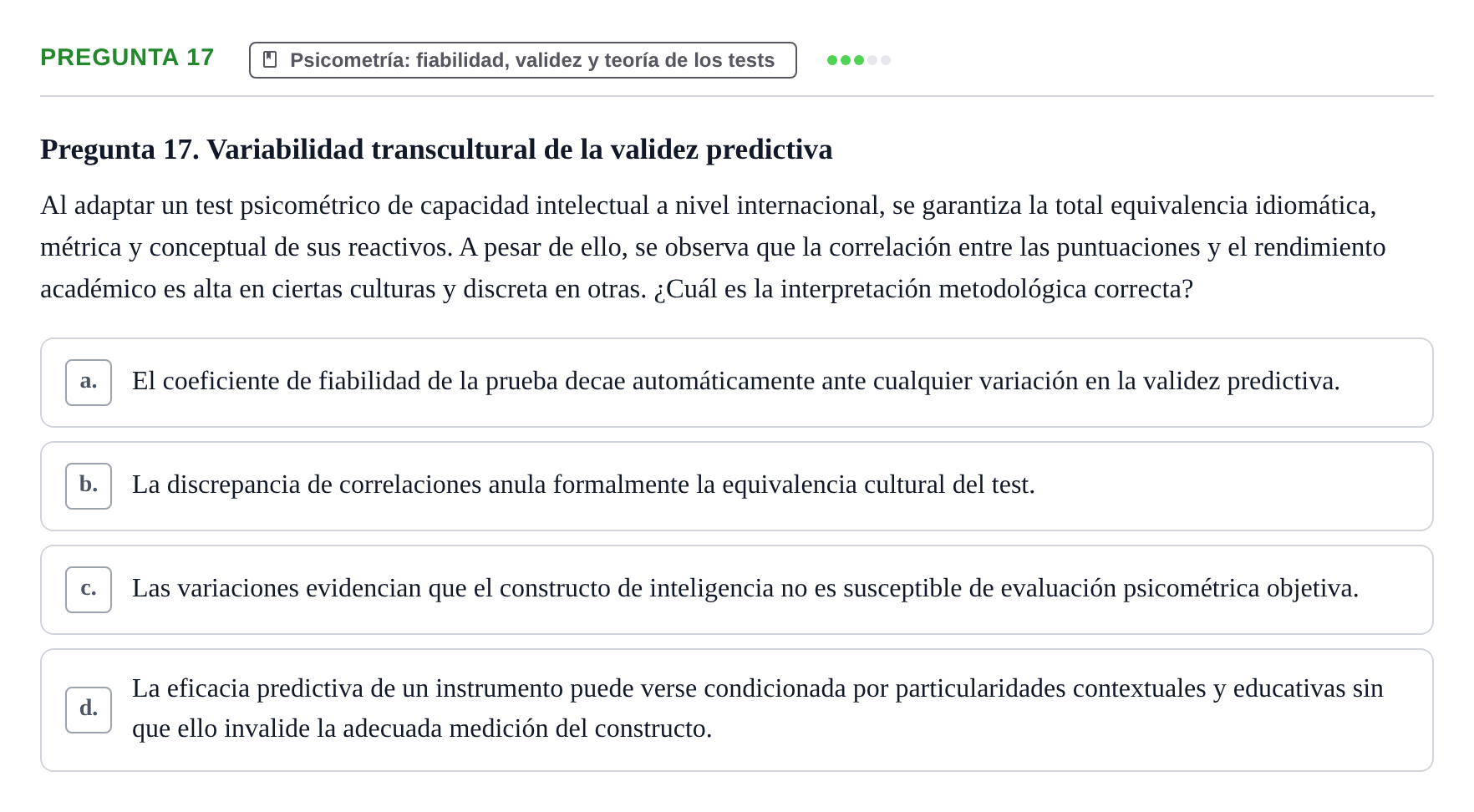 Enunciado: Pregunta 17
