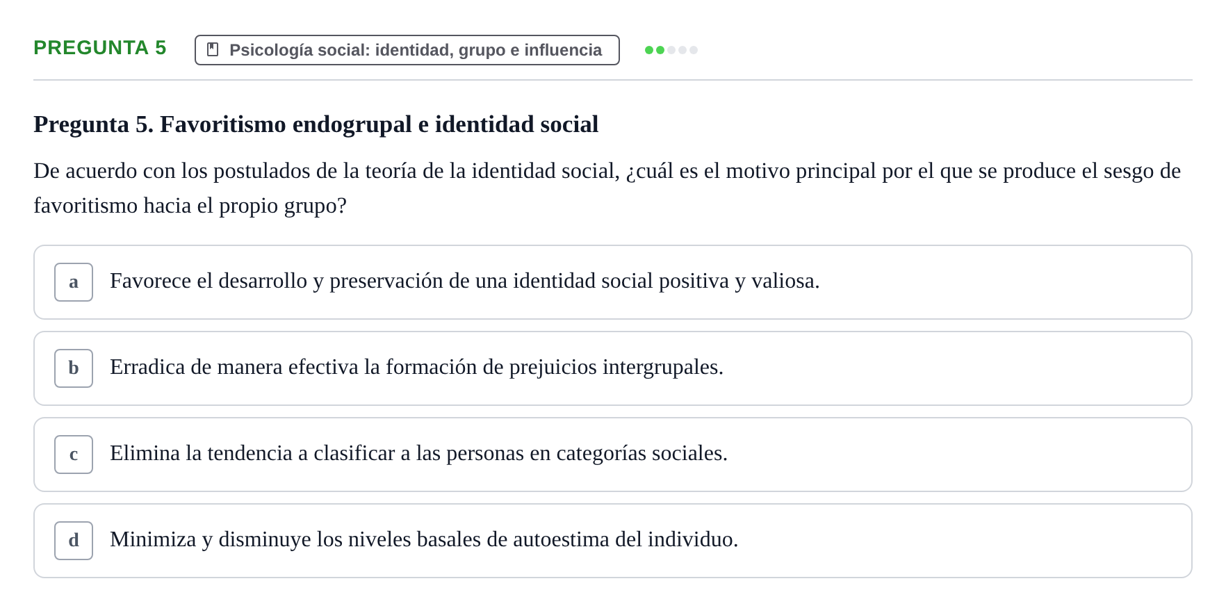 Enunciado: Pregunta 5