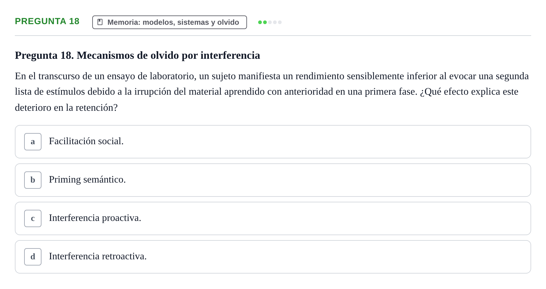 Enunciado: Pregunta 18
