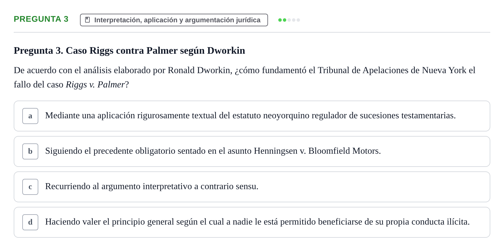Enunciado: Pregunta 3 · Fundamentos del Derecho UB Examen de Teoría del Derecho