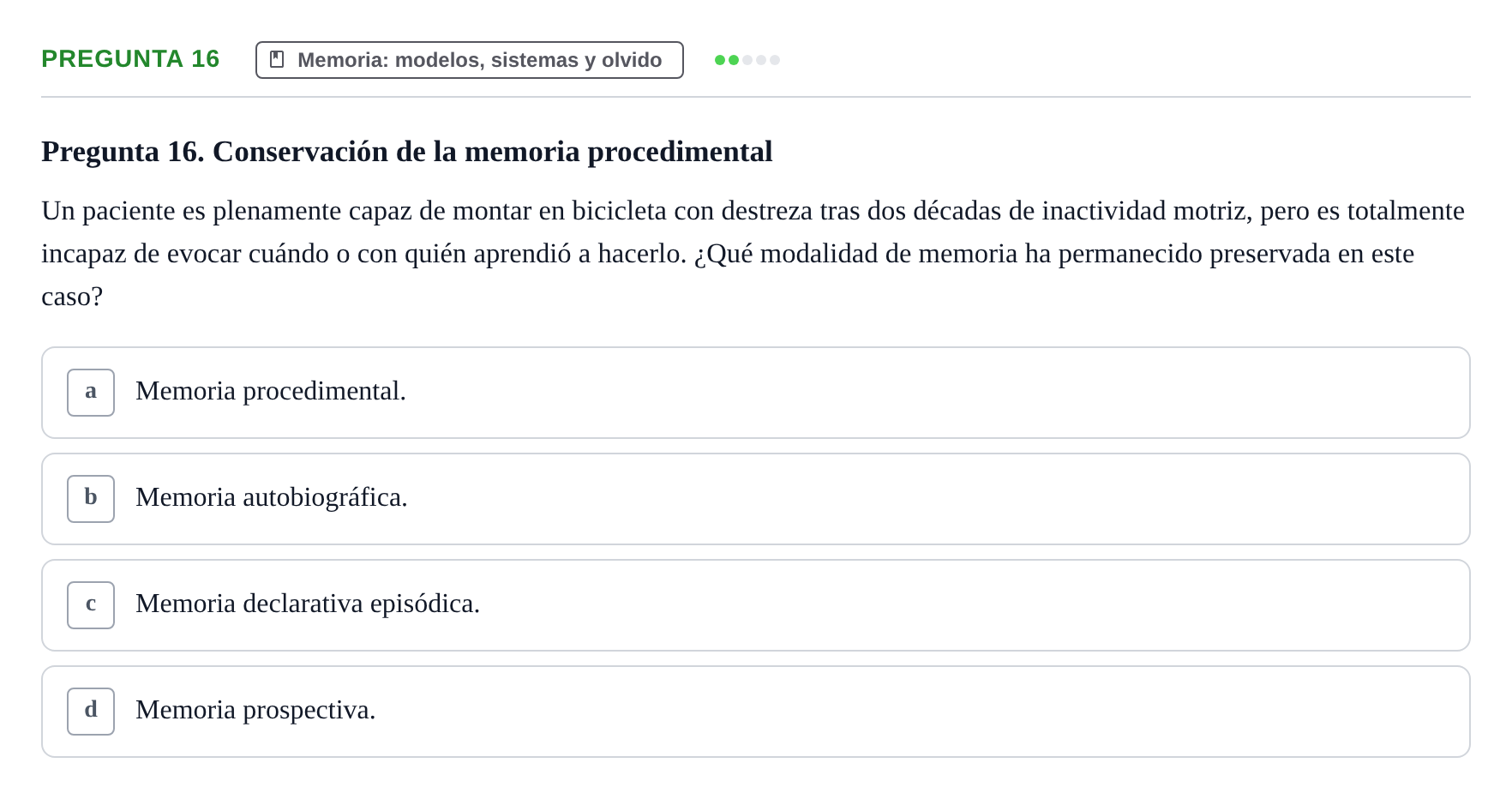 Enunciado: Pregunta 16