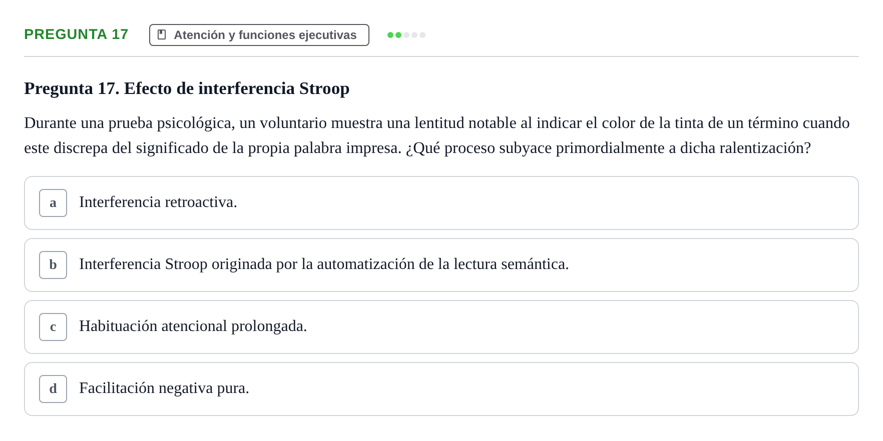 Enunciado: Pregunta 17