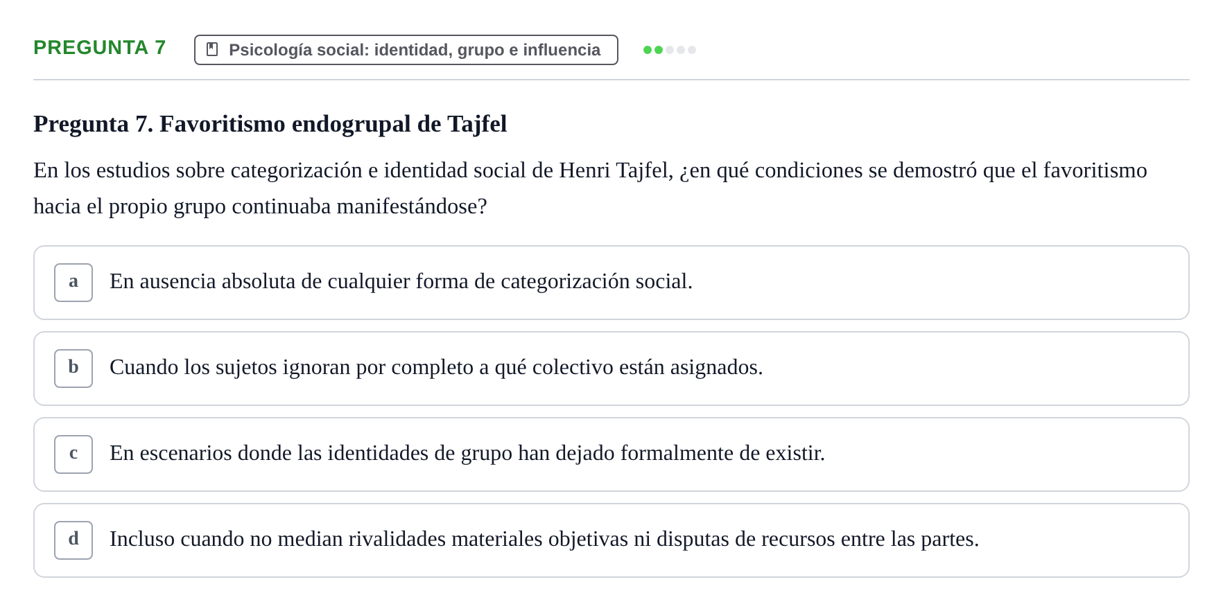 Enunciado: Pregunta 7