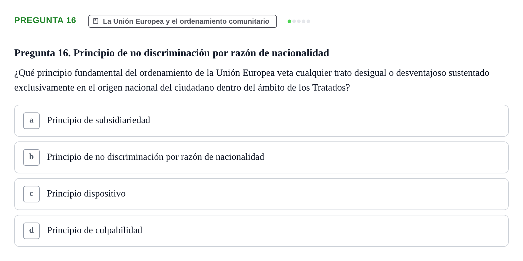 Enunciado: Pregunta 16
