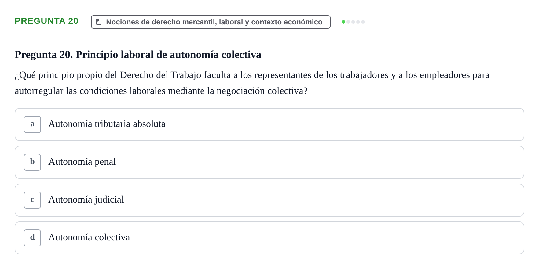 Enunciado: Pregunta 20