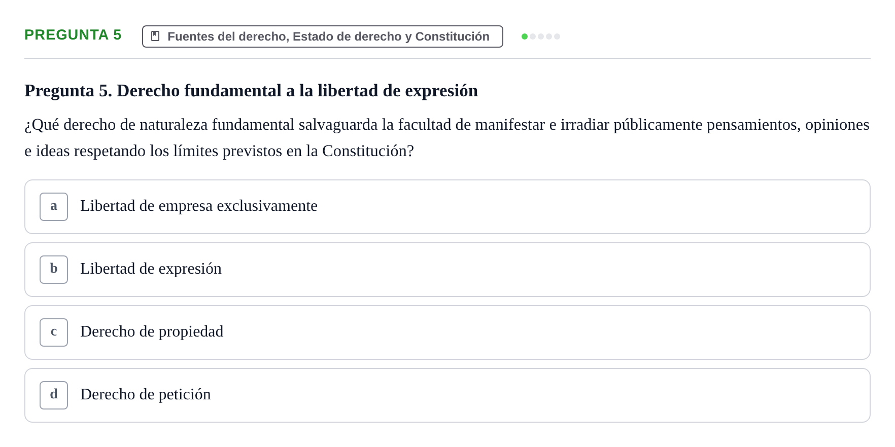 Enunciado: Pregunta 5
