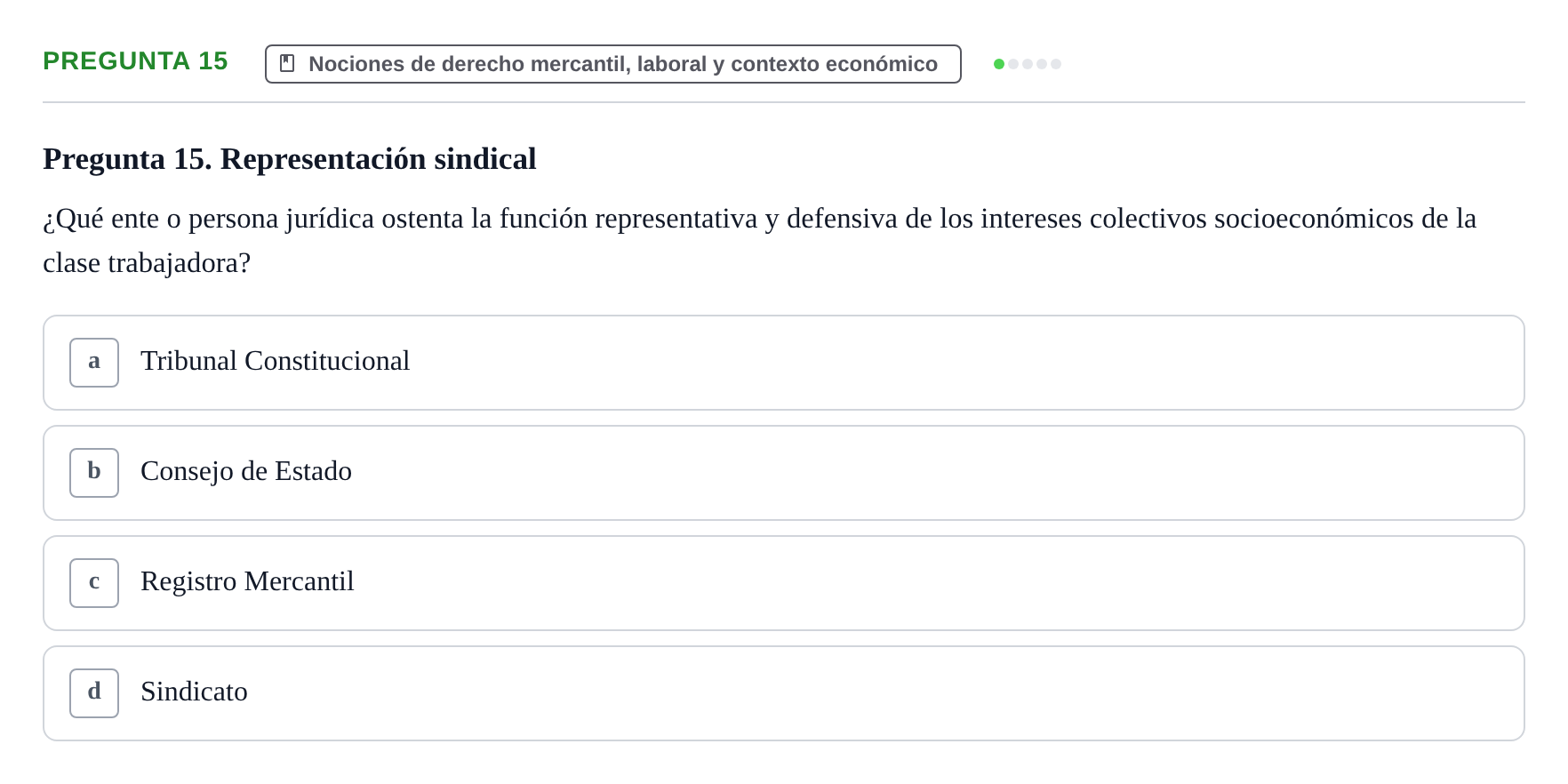 Enunciado: Pregunta 15