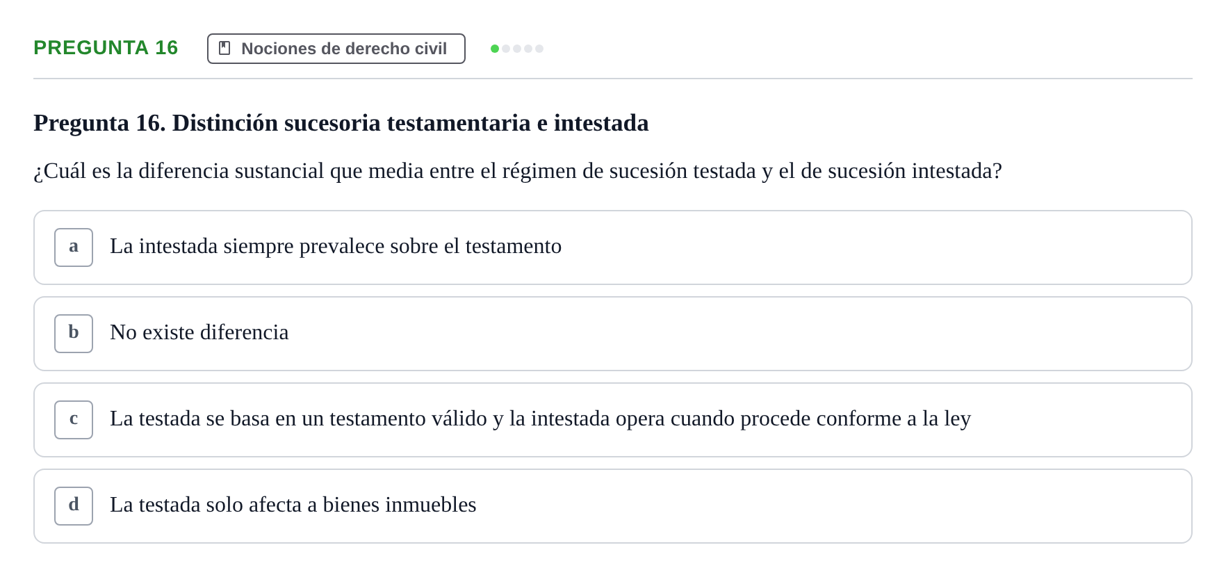 Enunciado: Pregunta 16