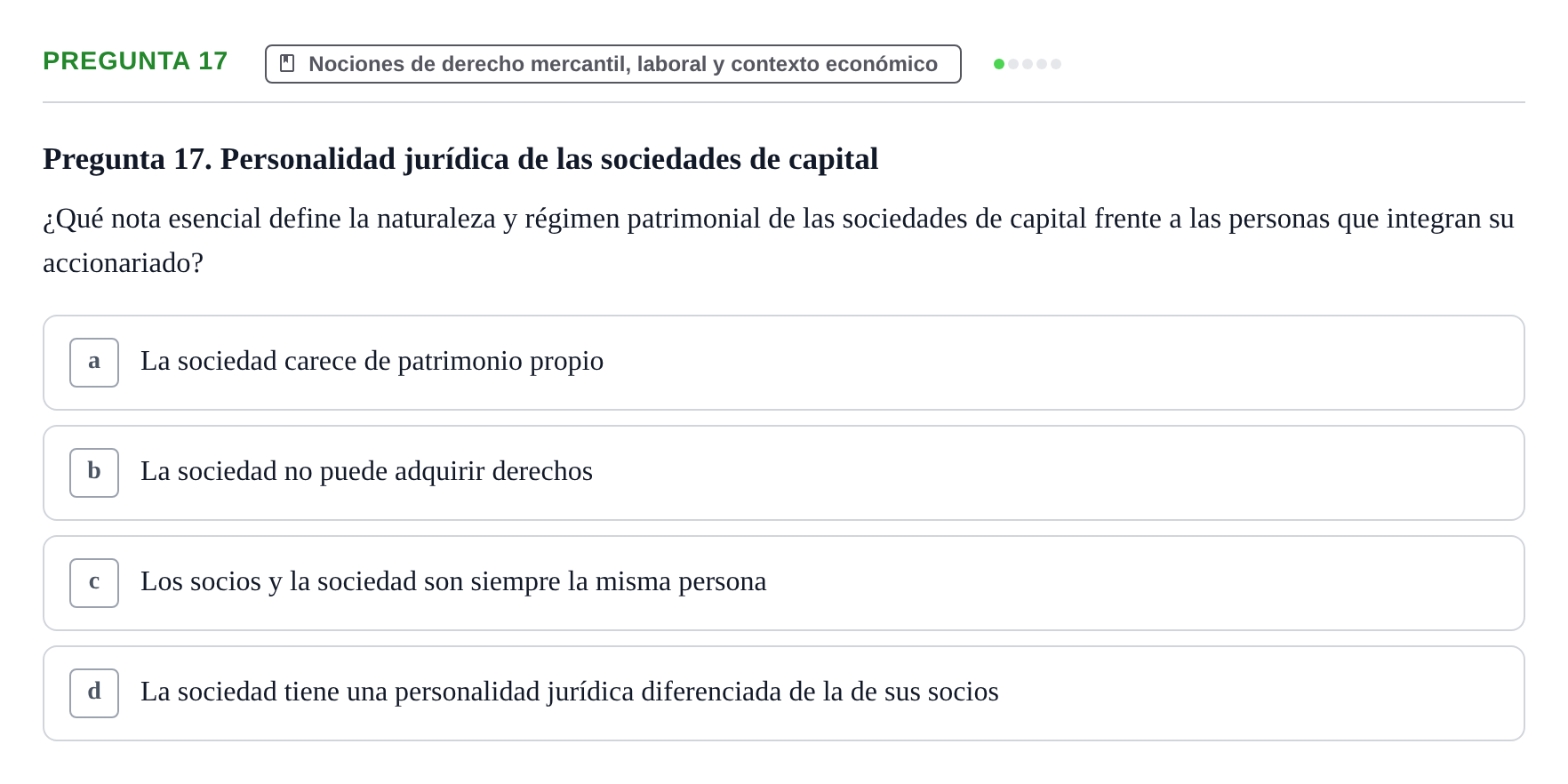 Enunciado: Pregunta 17