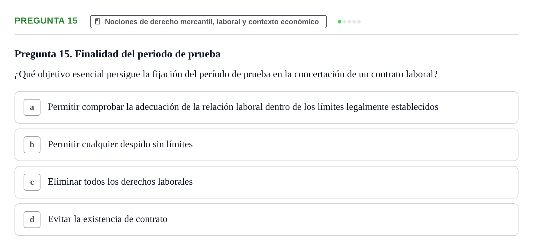 Enunciado: Pregunta 15