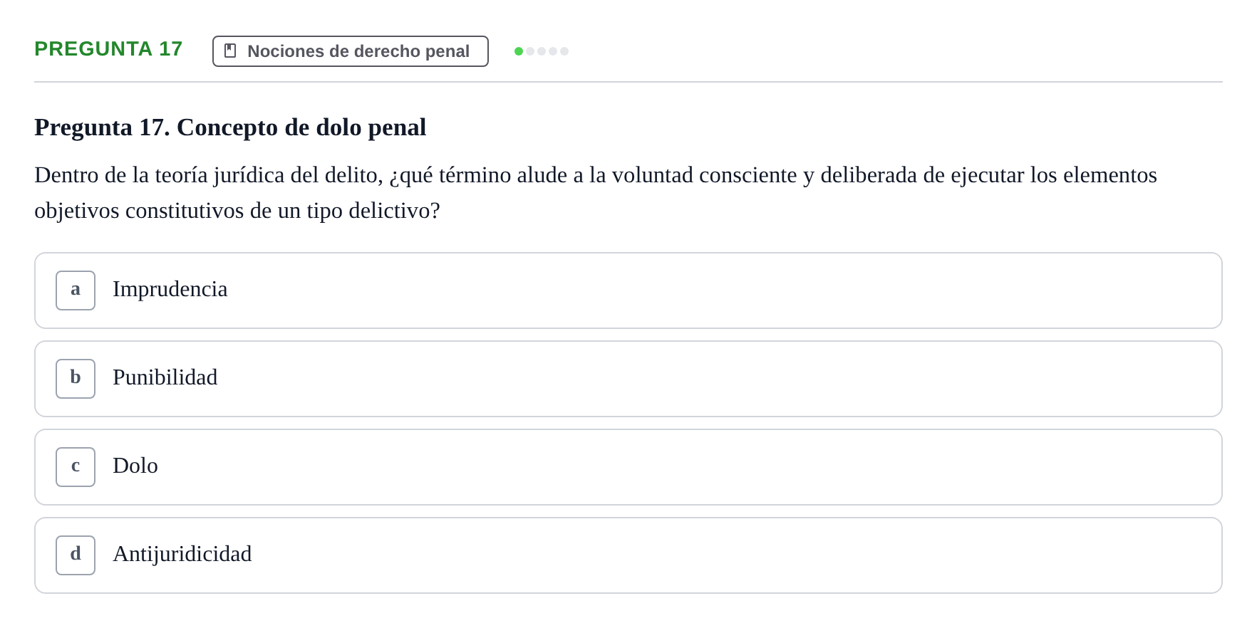 Enunciado: Pregunta 17