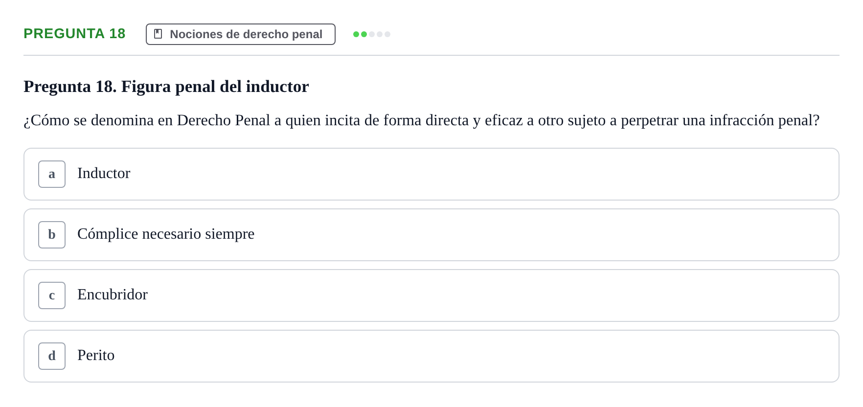 Enunciado: Pregunta 18