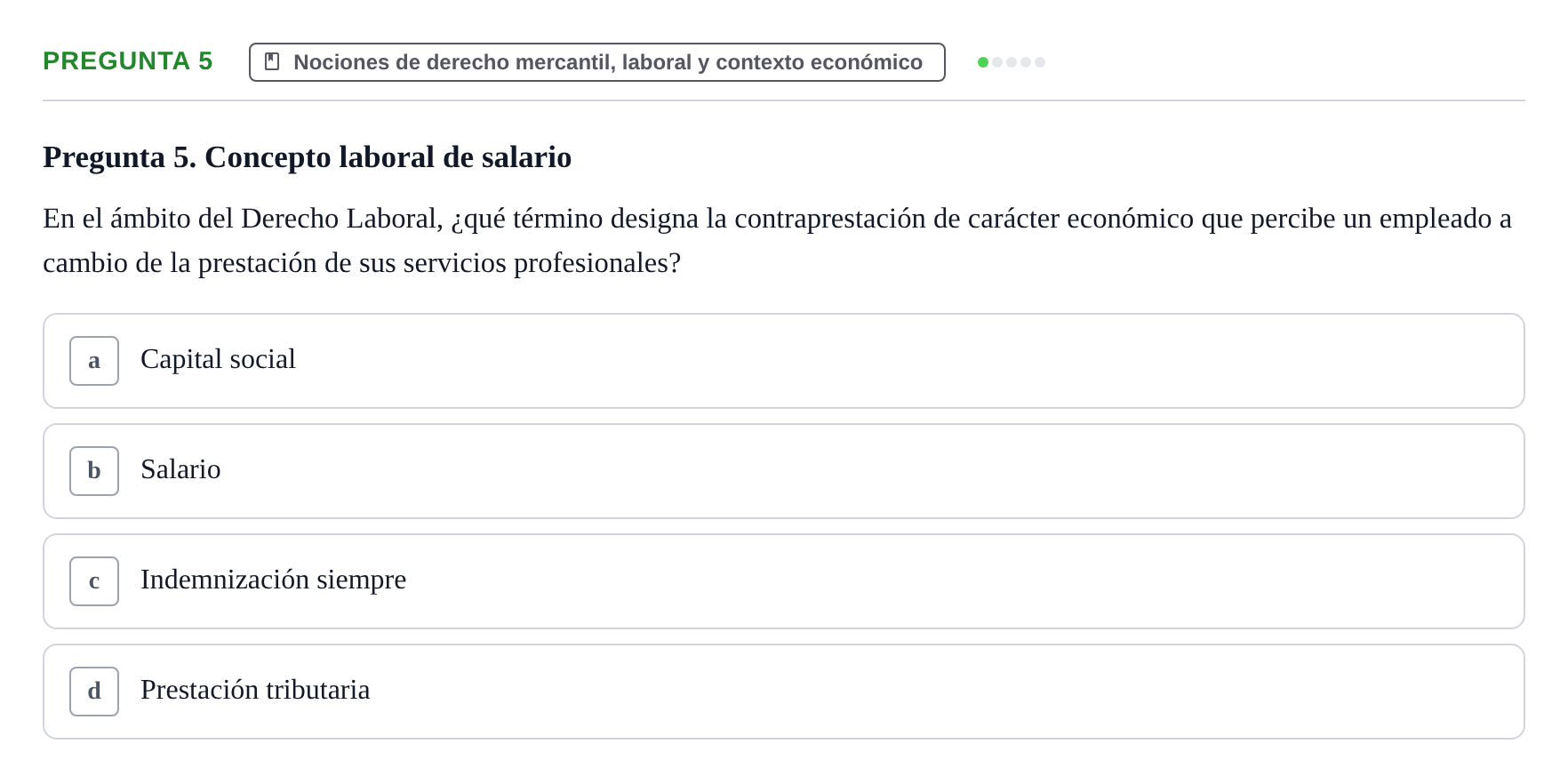 Enunciado: Pregunta 5