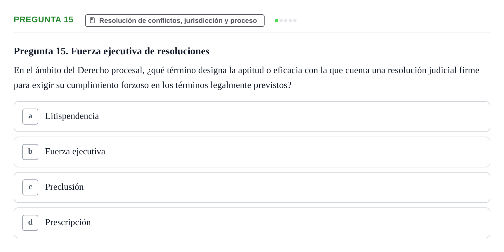Enunciado: Pregunta 15