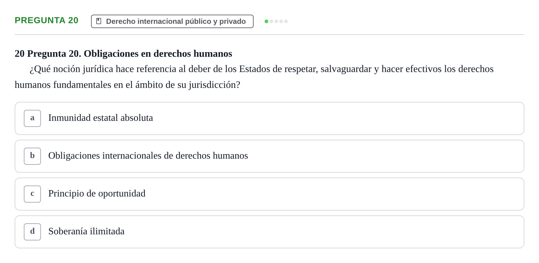 Enunciado: Pregunta 20