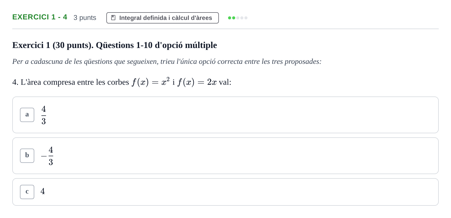 Enunciado: Exercici 1 - 4 · Matemáticas I URV 2018