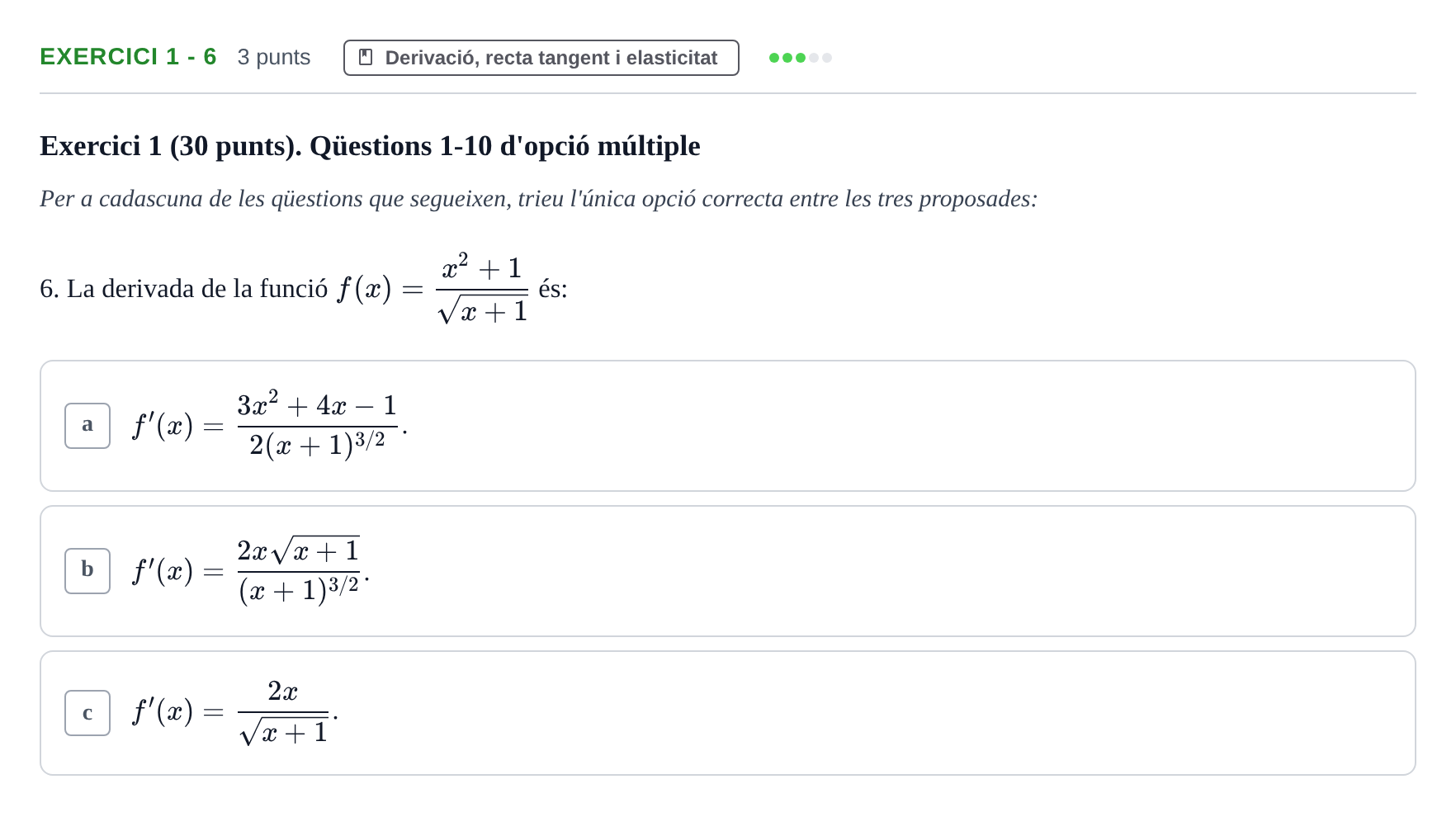 Enunciado: Exercici 1 - 6 · Matemáticas I URV 2018