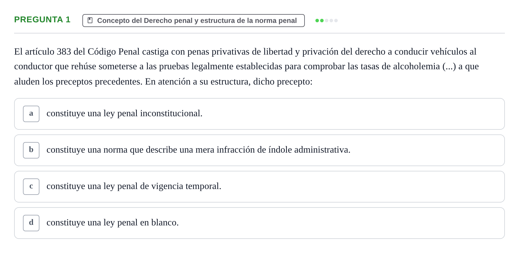 Enunciado: Pregunta 1 · Fundamentos del Derecho Penal y Teoría del Delito UB Examen Primer Parcial. Fundamentos del Derecho Penal