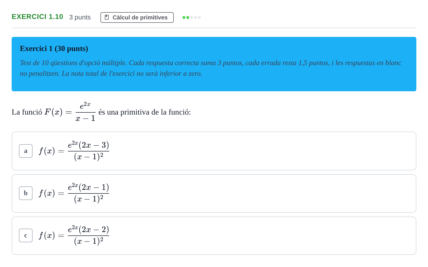 Enunciado: Exercici 1.10 · Matemáticas I URV 2017