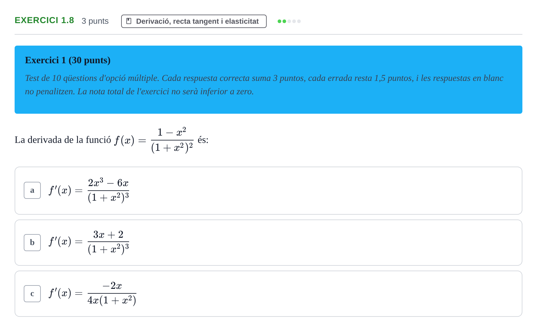 Enunciado: Exercici 1.8 · Matemáticas I URV 2017