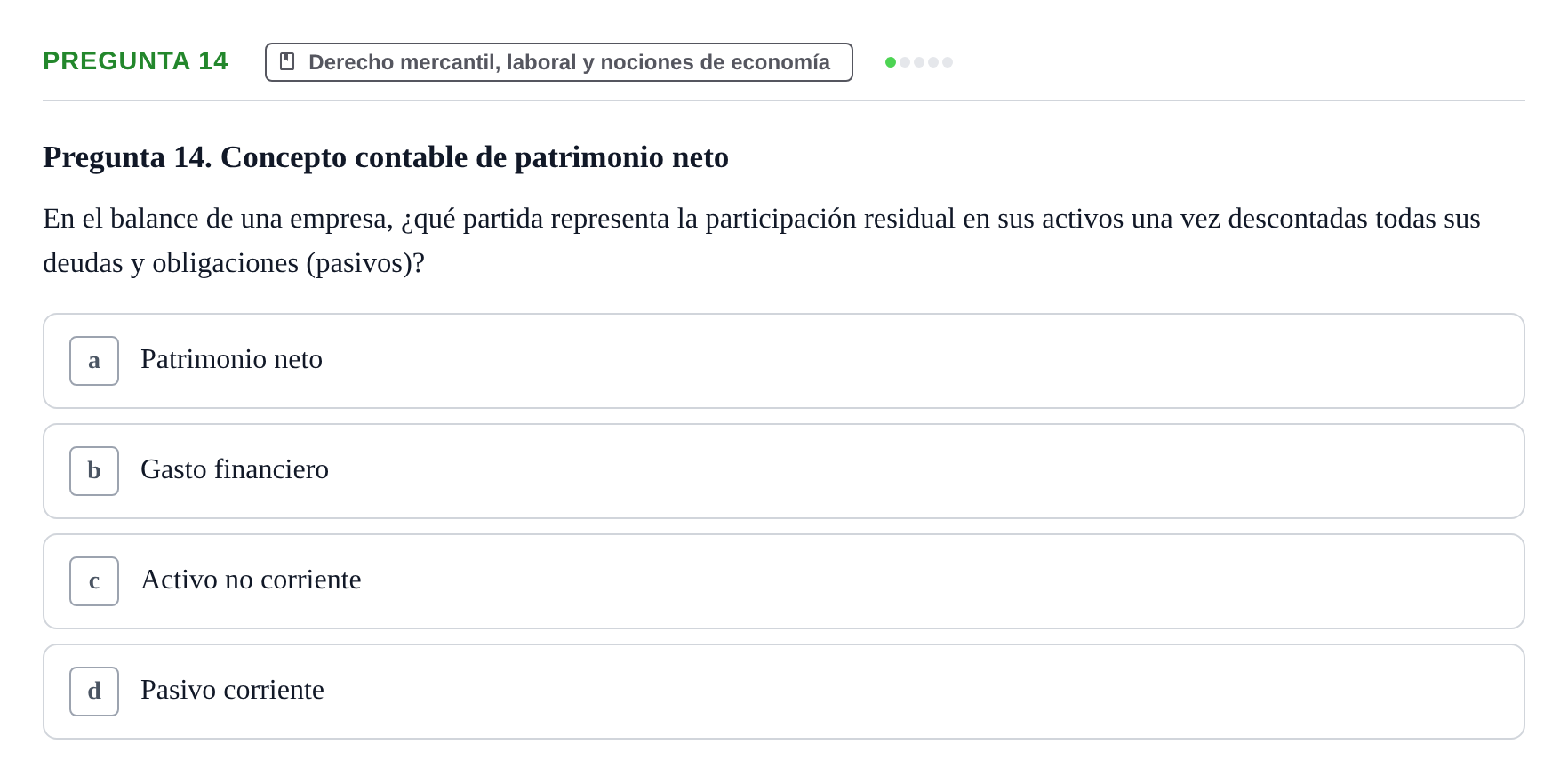 Enunciado: Pregunta 14